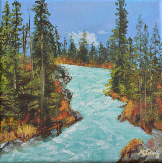 Deschutes River Original Painting - "PNW Petites" Collection