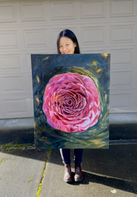 Persian Buttercup Floral Painting - Original Acrylic Painting