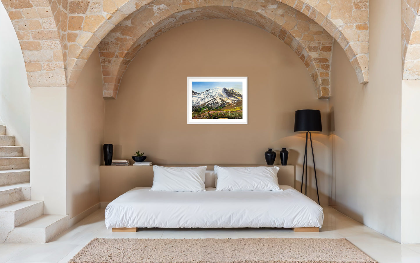 Mt. Rainier Wildflowers Sunset Giclee Fine Art Print | Mt. Rainier National Park Painting