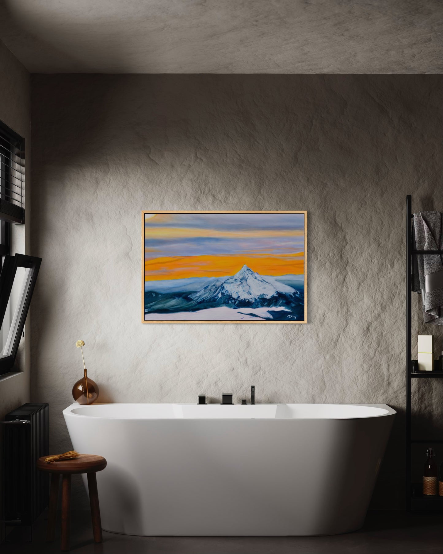 Mt. Hood Sunrise Giclee Fine Art Print | Aerial Wy'East Pacific Northwest Painting