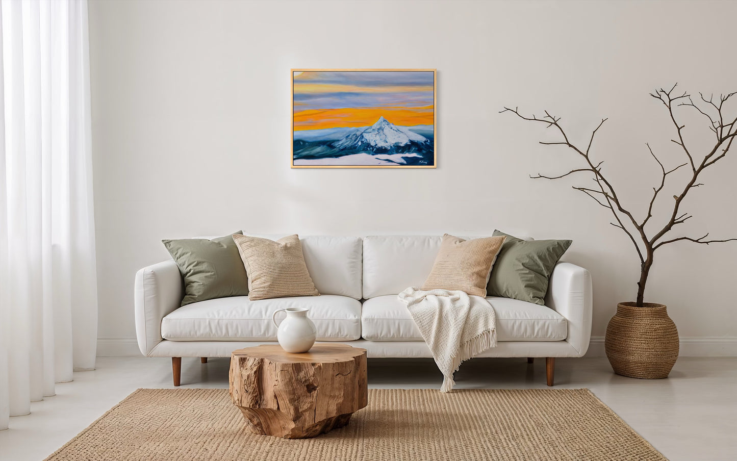 Mt. Hood Sunrise Giclee Fine Art Print | Aerial Wy'East Pacific Northwest Painting