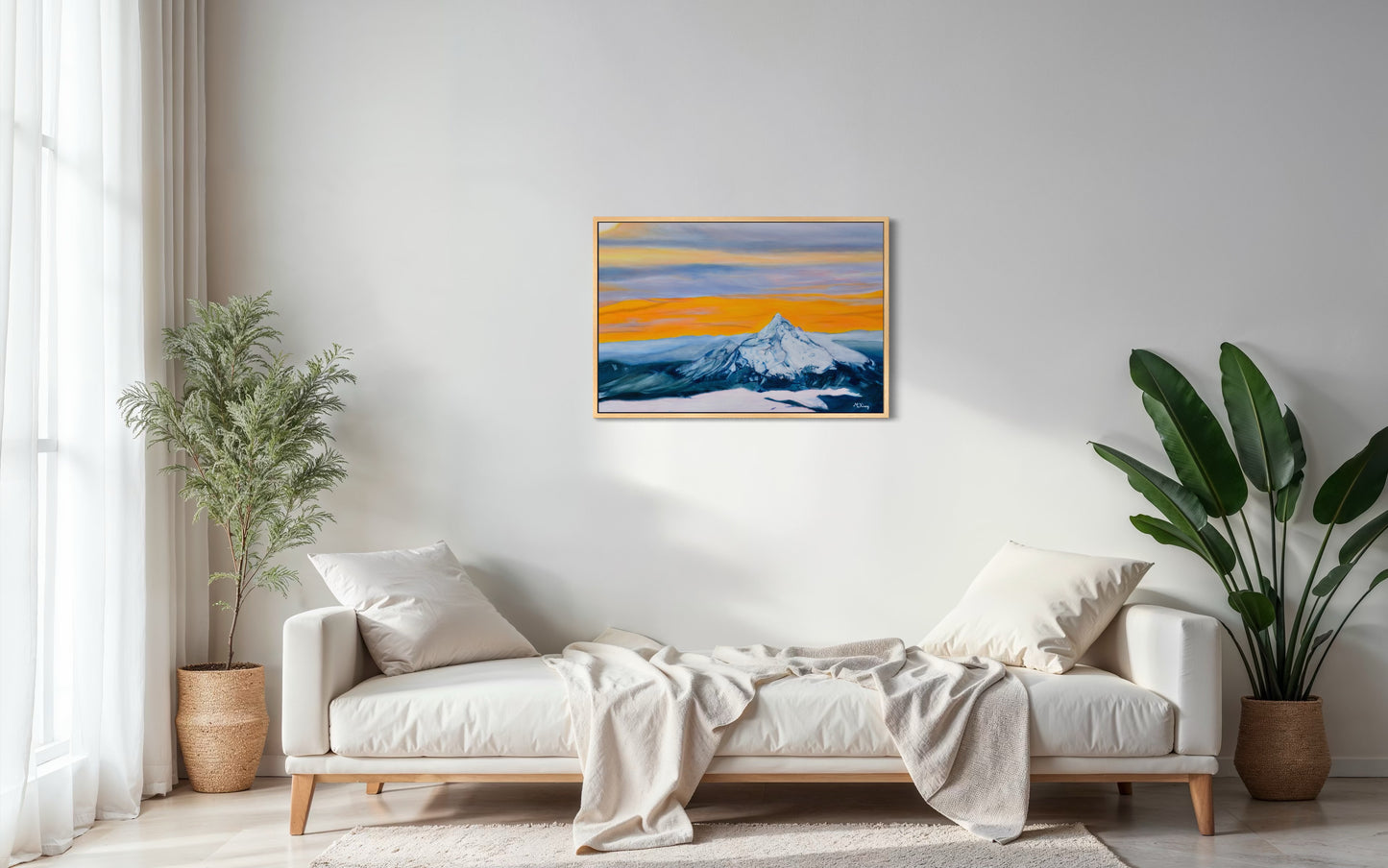 Mt. Hood Sunrise Giclee Fine Art Print | Aerial Wy'East Pacific Northwest Painting