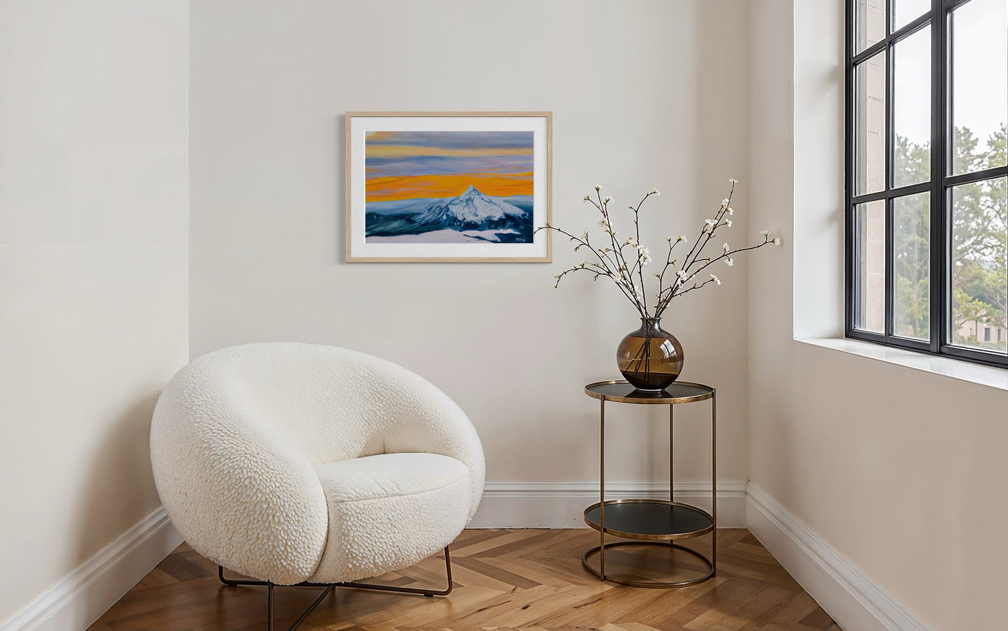 Mt. Hood Sunrise Giclee Fine Art Print | Aerial Wy'East Pacific Northwest Painting