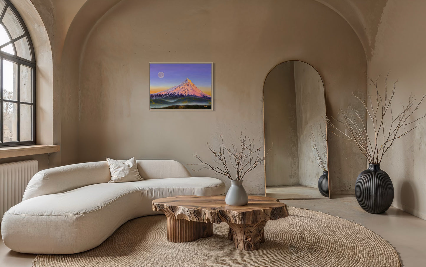 Mt. Hood Alpenglow Moonrise Giclee Fine Art Print | Wy'East Pacific Northwest Painting