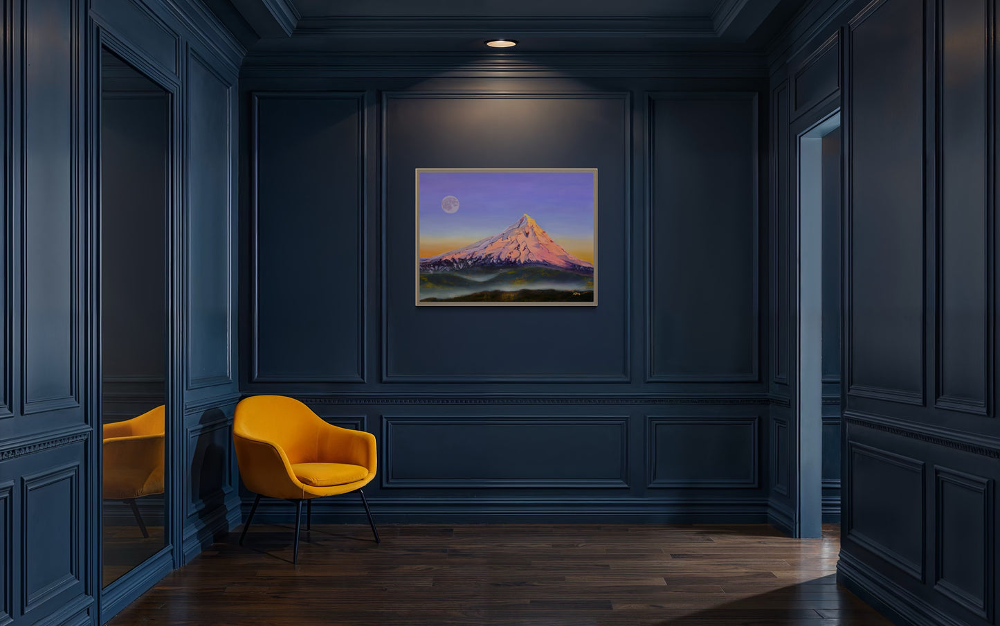 Mt. Hood Alpenglow Moonrise Giclee Fine Art Print | Wy'East Pacific Northwest Painting