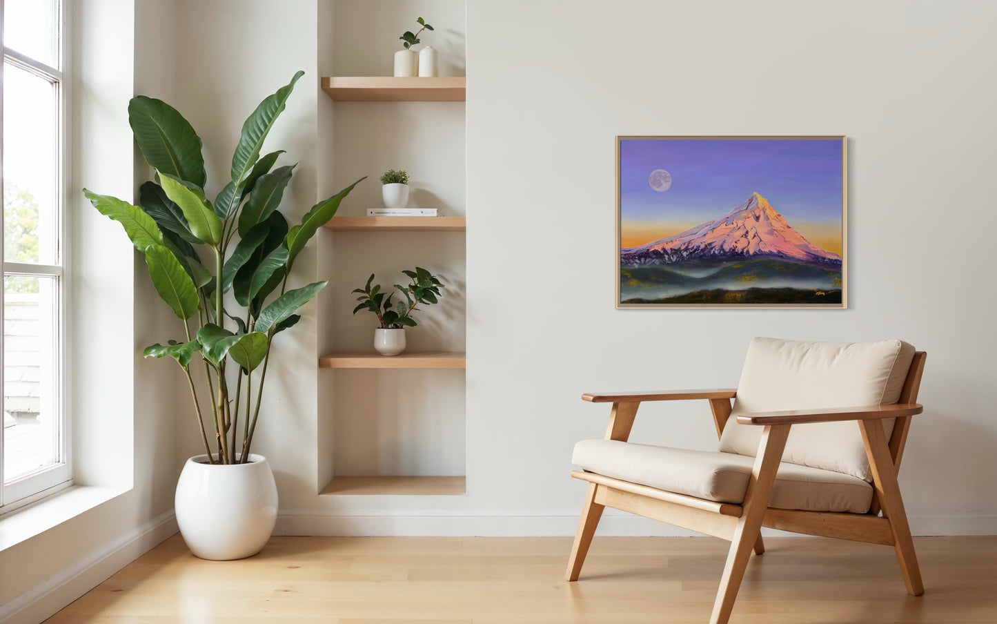 Mt. Hood Alpenglow Moonrise Giclee Fine Art Print | Wy'East Pacific Northwest Painting