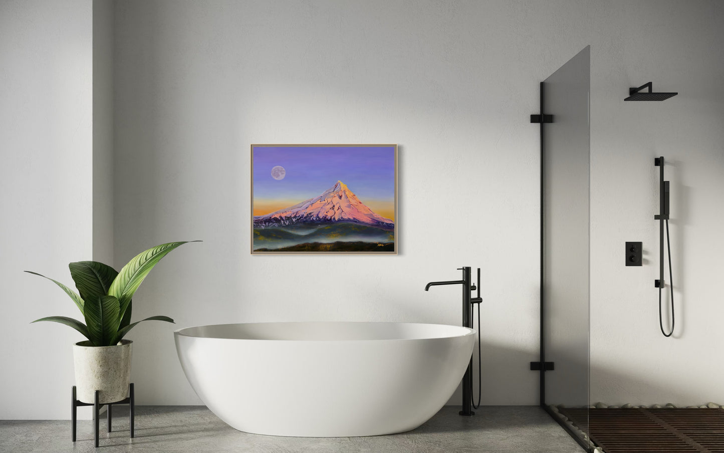 Mt. Hood Alpenglow Moonrise Giclee Fine Art Print | Wy'East Pacific Northwest Painting