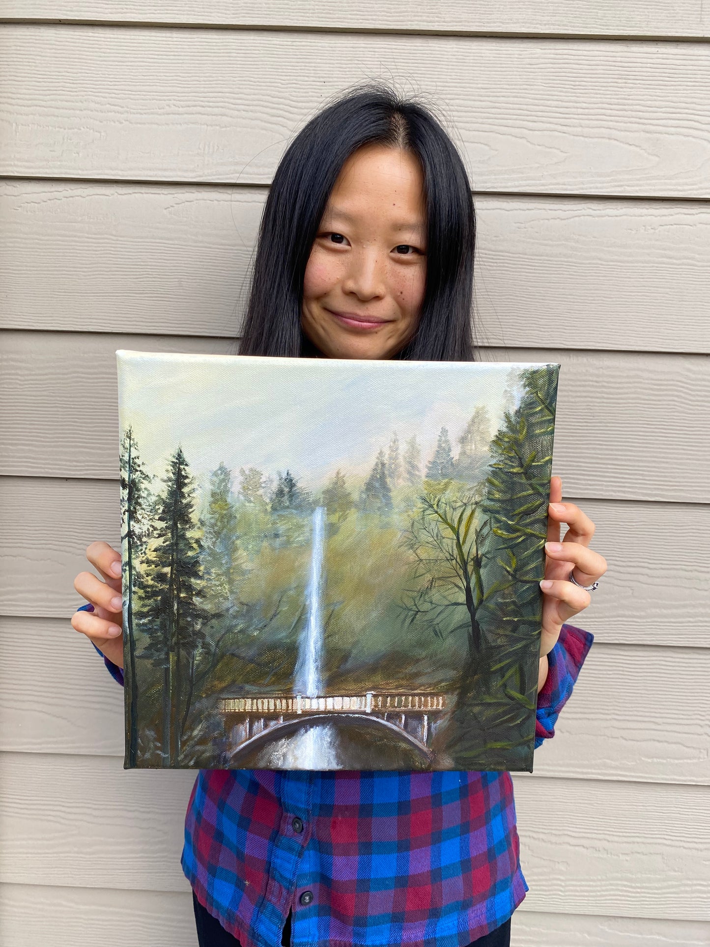 Multnomah Falls Original Painting - "PNW Petites" Collection