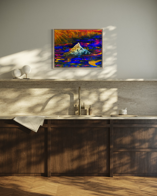 Mt. Jefferson and Metolius River - Original Acrylic Painting