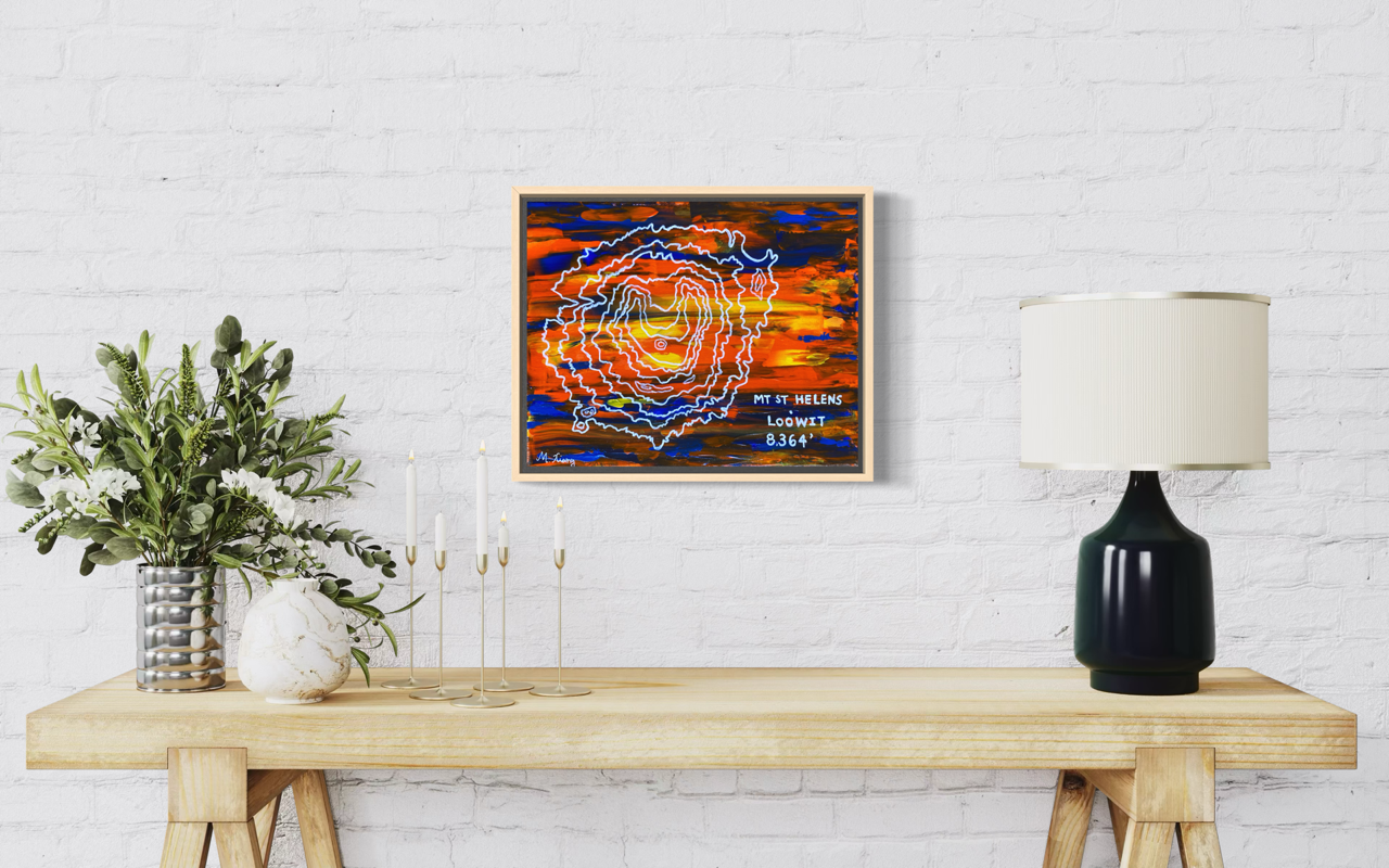 Mt. St. Helens Topography - Original Acrylic Painting