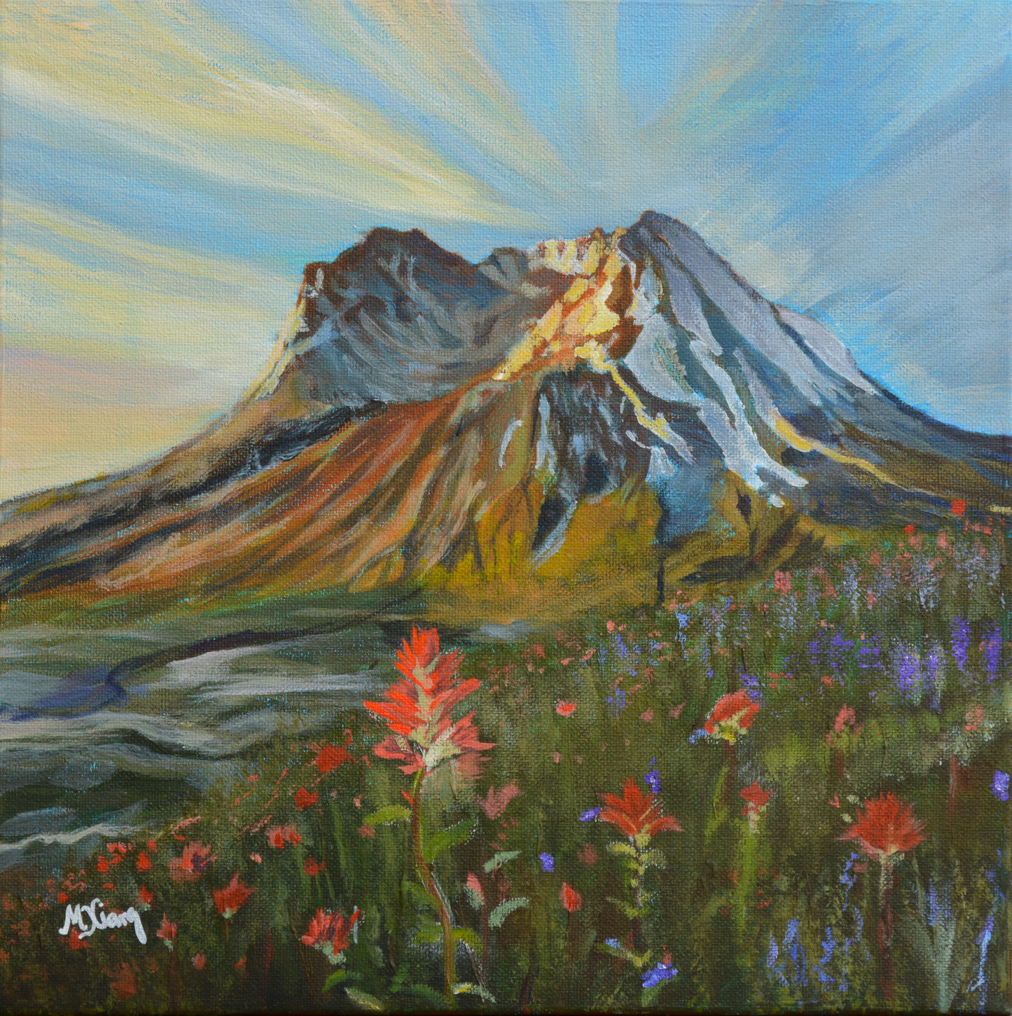 Mt. St. Helens with wildflowers - "PNW Petites" Collection