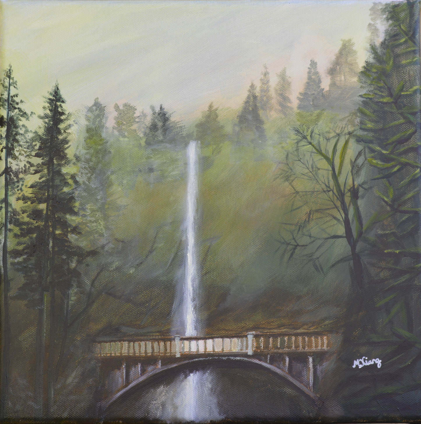 Multnomah Falls Original Painting - "PNW Petites" Collection