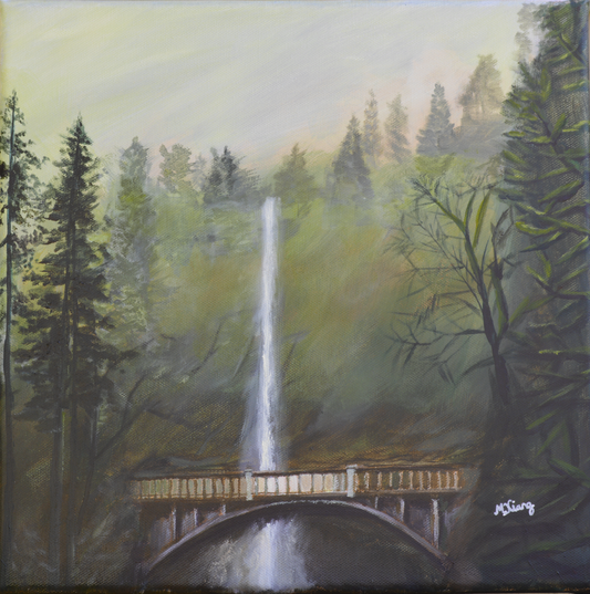 Multnomah Falls Original Painting - "PNW Petites" Collection