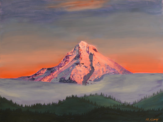 Mt. Hood Alpenglow Giclee Fine Art Print | Wy'East Oregon Painting