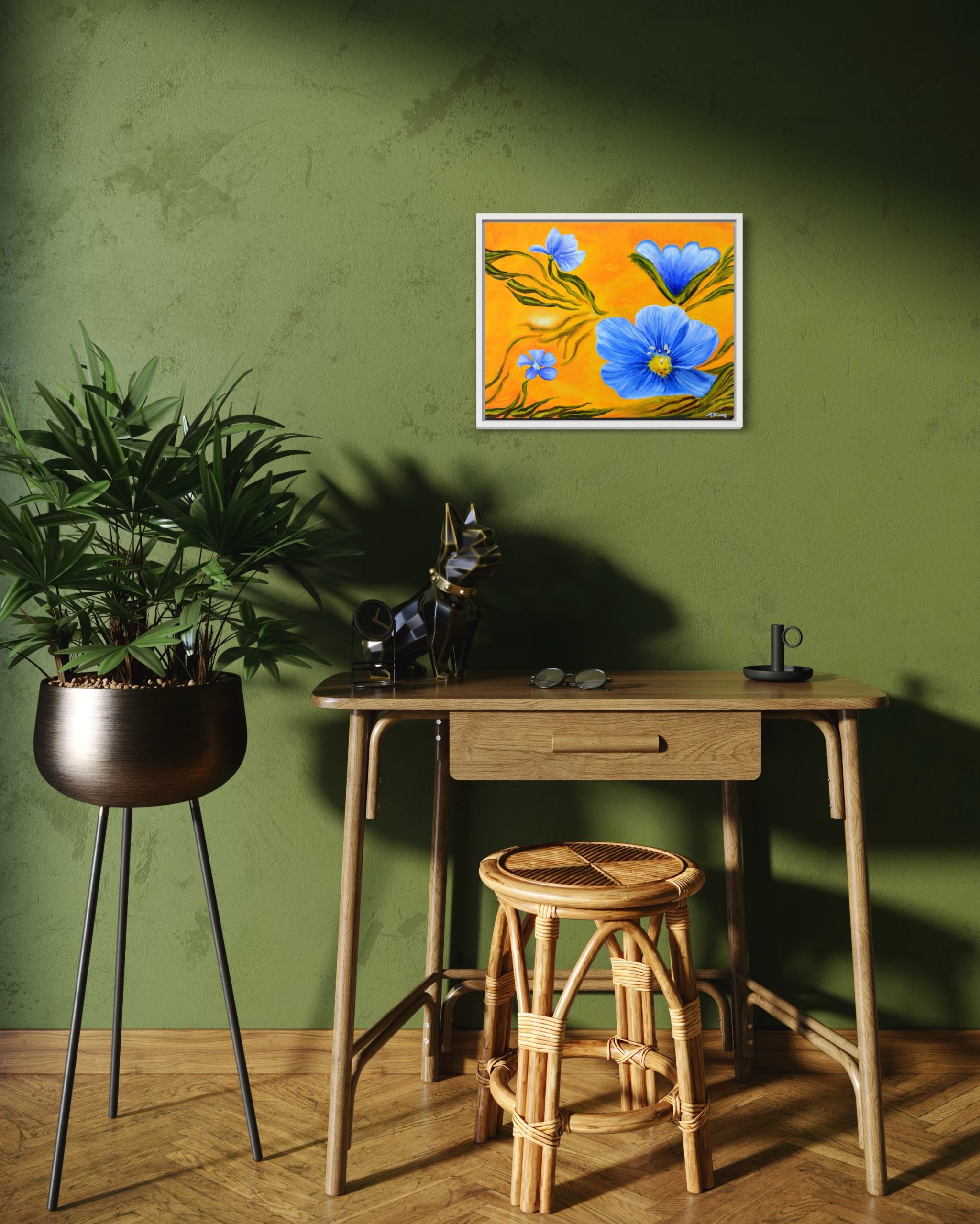 "Oregon Natives: Wild Blue Flax" - Giclee Print - Image 4