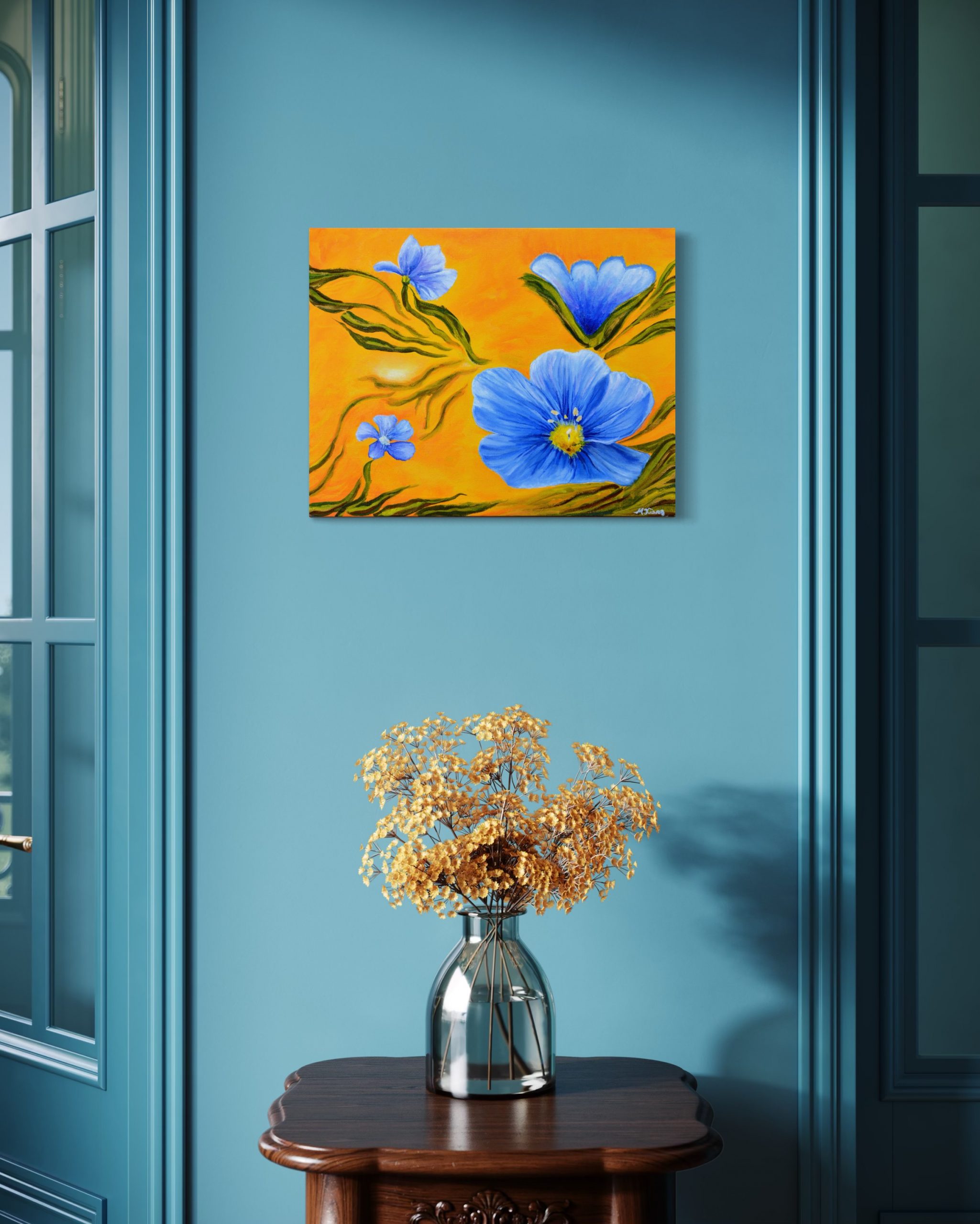 "Oregon Natives: Wild Blue Flax" - Giclee Print - Image 3