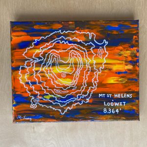 "Mt. St. Helens Topography" - Original Acrylic Painting