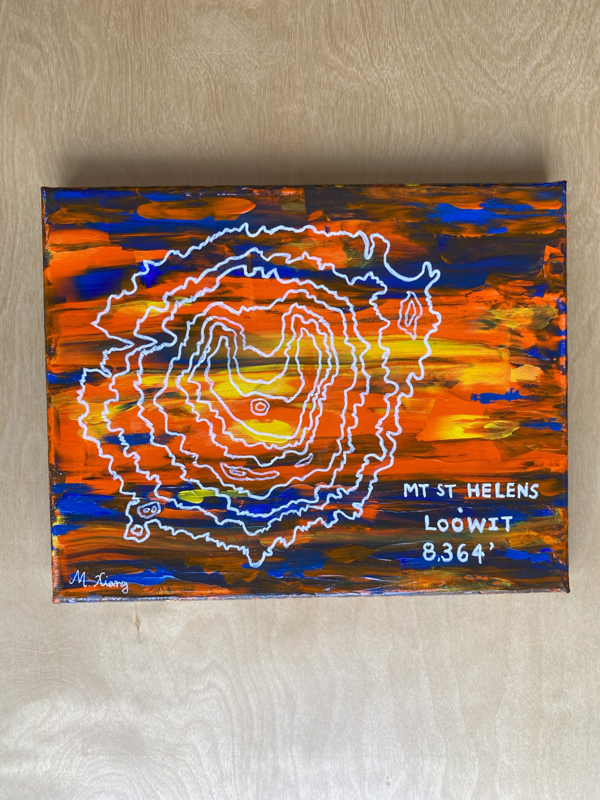 "Mt. St. Helens Topography" - Original Acrylic Painting