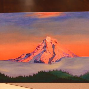 "Wy'East Alpenglow" Greeting Card