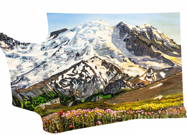 "Golden Hour: Mt. Tahoma (Rainier)" - Sticker - Image 3