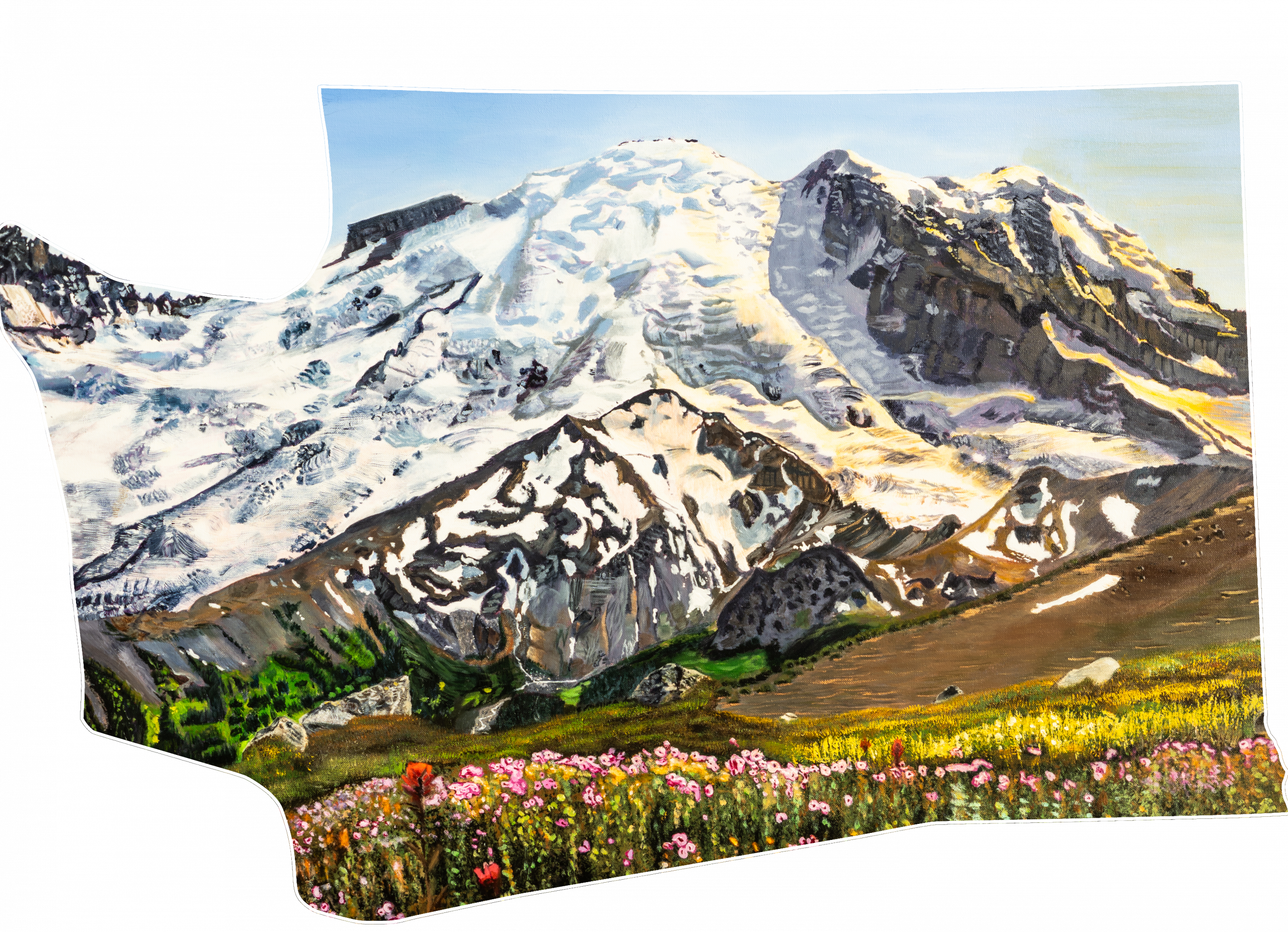 "Golden Hour: Mt. Tahoma (Rainier)" - Sticker - Image 3