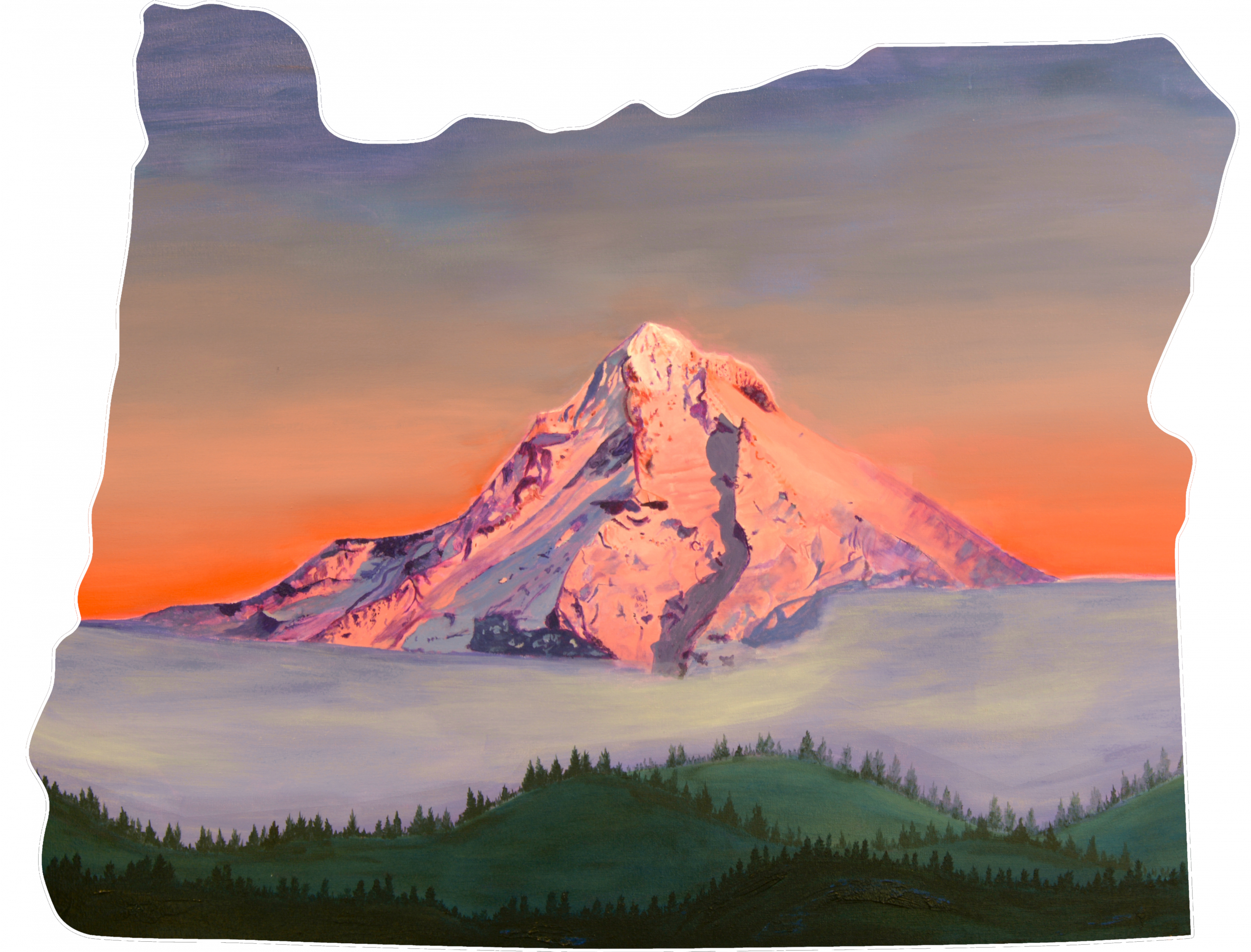 "Wy'east Alpenglow" - Sticker - Image 3